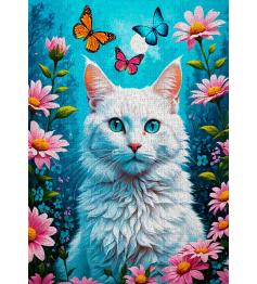 Puzzle Enjoy Gato Branco de 1000 peças