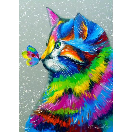 Puzzle Enjoy Gato e Borboleta Brilhantes de 1000 Peças Puzzle Enjoy Gato e Borboleta Brilhantes de 1000 Peças