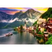 Puzzle Enjoy Hallstatt ao pôr do Sol, Áustria de 1000 Peças