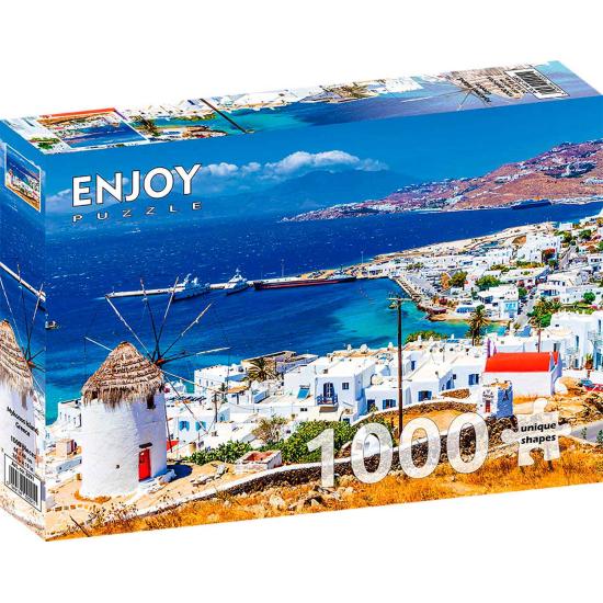Puzzle Enjoy Ilha de Míconos, Grécia de 1000 Peças