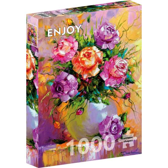 Puzzle Enjoy Vaso com Rosas de 1000 Peças