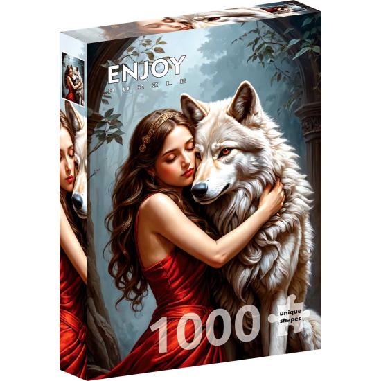Puzzle Enjoy Senhora E O Lobo de 1000 peças Puzzle Enjoy Senhora E O Lobo de 1000 peças