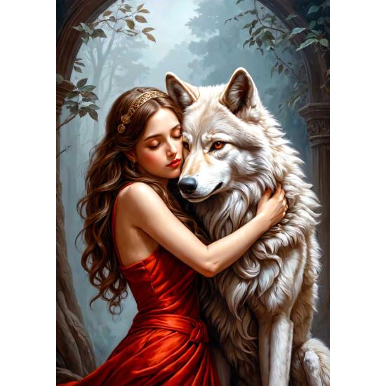 Puzzle Enjoy Senhora E O Lobo de 1000 peças Puzzle Enjoy Senhora E O Lobo de 1000 peças