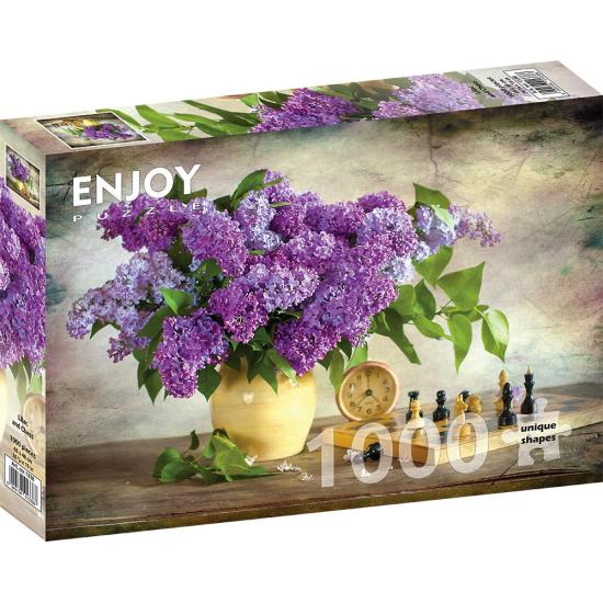 Puzzle Enjoy de Lilas e Xadrez de 1000 Pzs Puzzle Enjoy de Lilas e Xadrez de 1000 Pzs