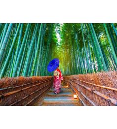 Puzzle Enjoy de mulher asiática na floresta de bambu 1