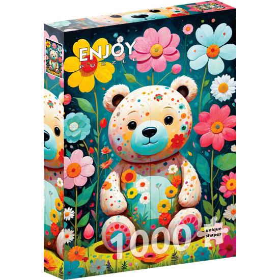 Puzzle Enjoy Urso De Pelúcia De Flor de 1000 peças