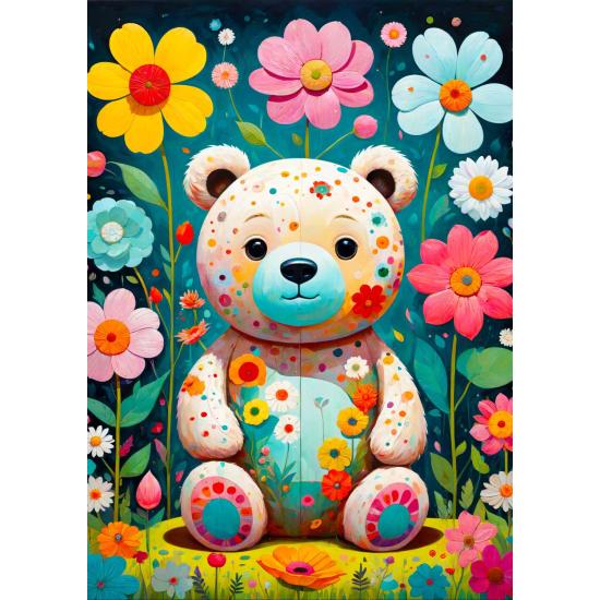 Puzzle Enjoy Urso De Pelúcia De Flor de 1000 peças