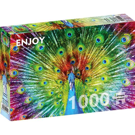 Puzzle Enjoy de pavão colorido 1000 peças