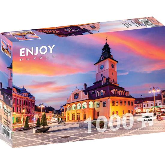 Puzzle Enjoy Council Square em Brasov, Romênia de 1000 Pzs Puzzle Enjoy Council Square em Brasov, Romênia de 1000 Pzs