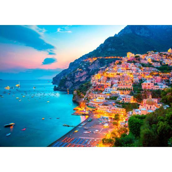 Puzzle Enjoy Positano ao Anoitecer, Itália de 1000 Peças