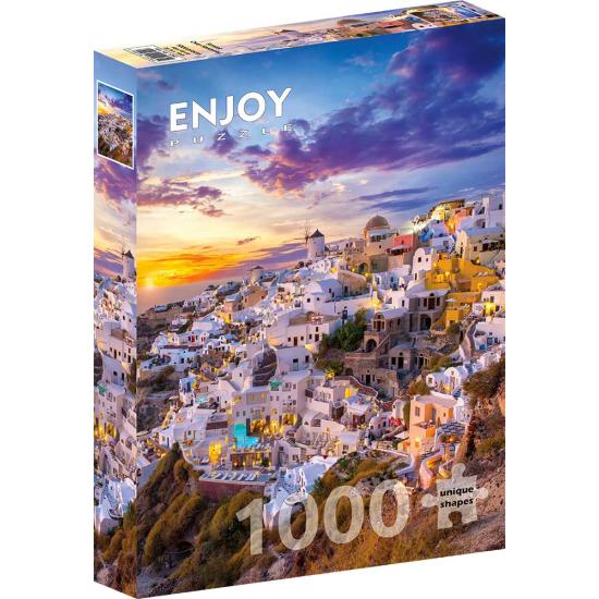 Puzzle Enjoy o pôr do sol sobre Santorini 1000 peças
