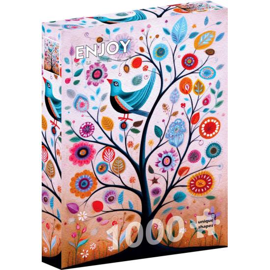 Puzzle Enjoy Que O Pássaro Azul Da Felicidade Voe Para A Sua Árv