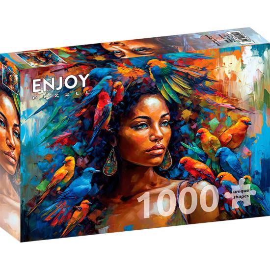 Puzzle Enjoy Rainha con Penas de 1000 peças