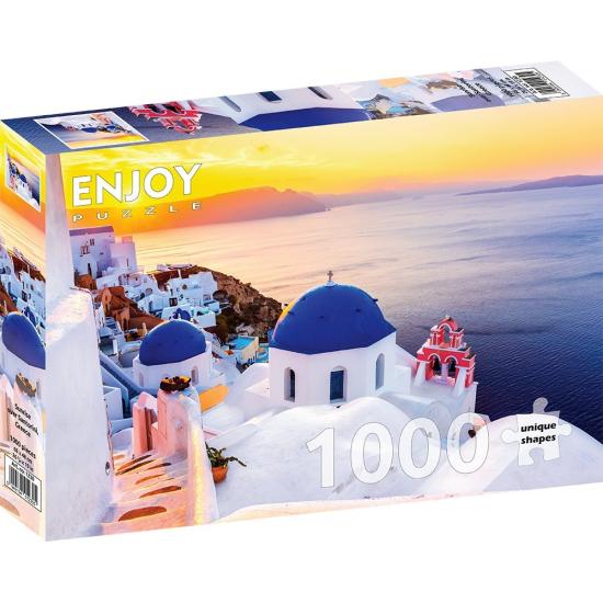 Puzzle Enjoy o nascer do sol sobre Santorini 1000 pcs