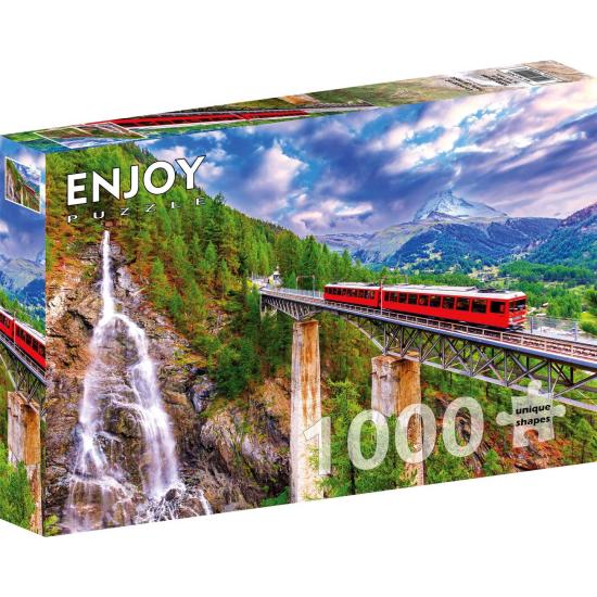Puzzle Enjoy Trem Gornergrat, Zermatt de 1000 peças