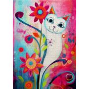 Puzzle Enjoy Um Gato Branco Feliz de 1000 peças