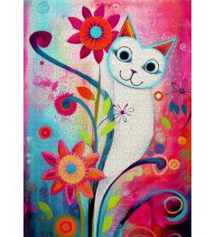 Puzzle Enjoy Um Gato Branco Feliz de 1000 peças