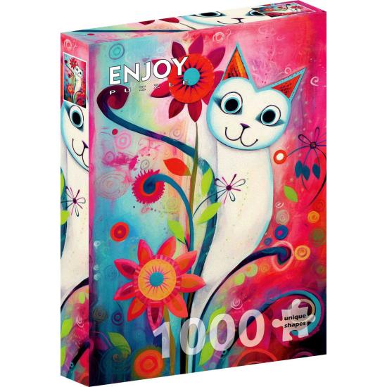 Puzzle Enjoy Um Gato Branco Feliz de 1000 peças