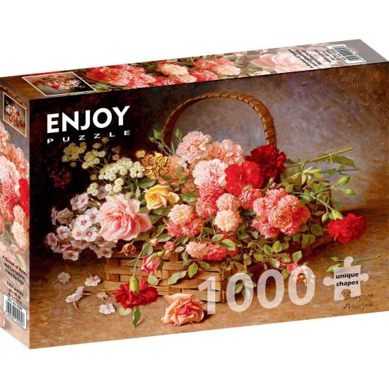 Puzzle Enjoy de uma cesta de rosas e cravos de 1000 pe Puzzle Enjoy de uma cesta de rosas e cravos de 1000 pe