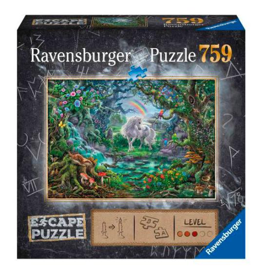 Puzzle de fuga de unicórnio Ravensburger 759 peças Puzzle de fuga de unicórnio Ravensburger 759 peças