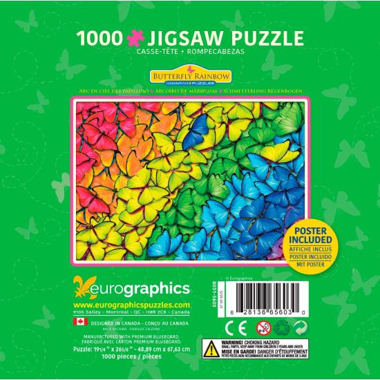 Puzzle Eurographics Arco-íris de Borboletas, Lata de 1000 Pzs