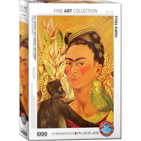 Puzzle Eurographics Auto-retrato com macaco e papagaio 1000 Peça