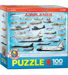 Aviões Eurográficos Puzzle 100 Peças