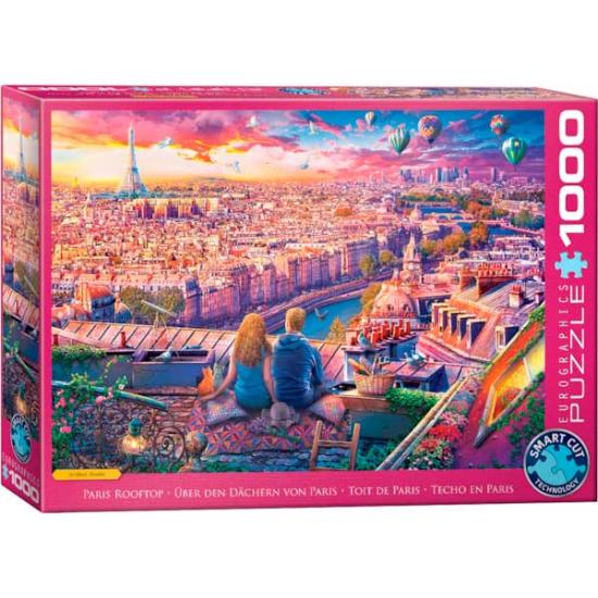Puzzle Eurographics Telhado em Paris de 1000 peças Puzzle Eurographics Telhado em Paris de 1000 peças