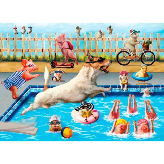 Puzzle Eurographics Dia Louco na Piscina XXL 500 pçs
