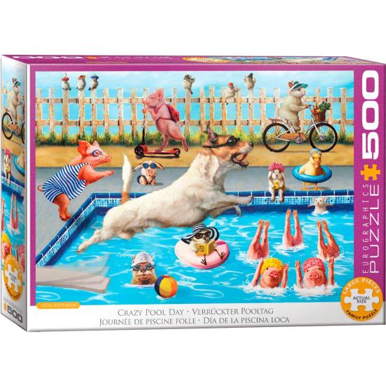 Puzzle Eurographics Dia Louco na Piscina XXL 500 pçs