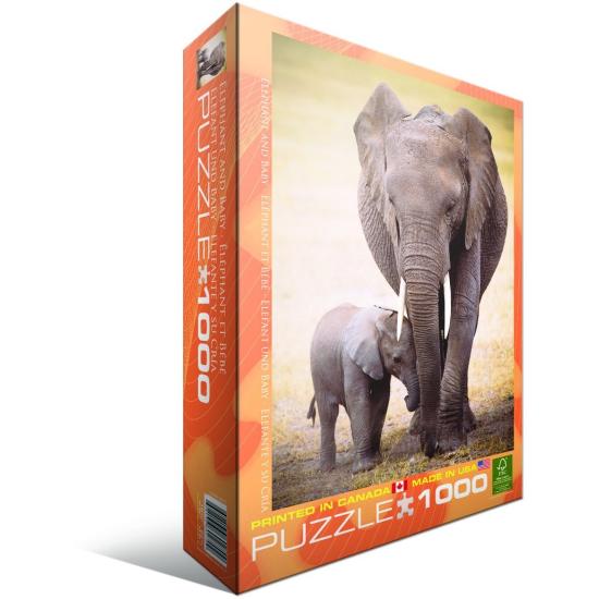 Puzzle Eurographics elefante e bebê 1000 peças