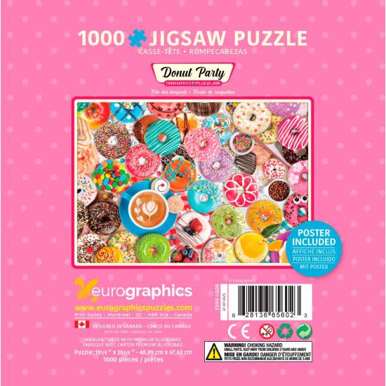 Puzzle Eurographics Donut Party, lata de 1000 peças