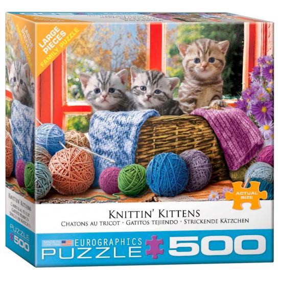 Puzzle Eurographics tricô gatinhos XXL 500 peças