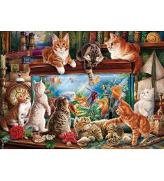 Puzzle Eurographics Gatos Perto Do Aquário 1000 Peças