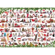 Puzzle Eurographics Christmas Cats 1000 peças