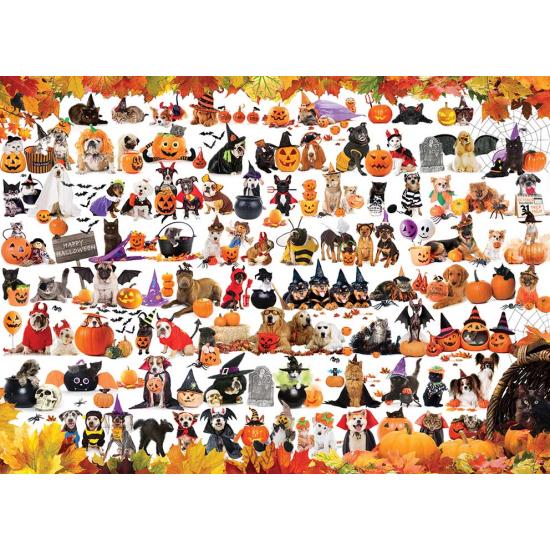 Puzzle Eurographics Halloween Gatinhos e Cachorrinhos 100