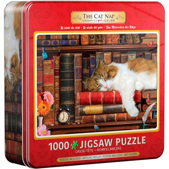 Puzzle Eurographics Cat's Siesta, Lata de 1000 Pçs