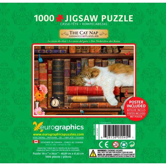 Puzzle Eurographics Cat's Siesta, Lata de 1000 Pçs