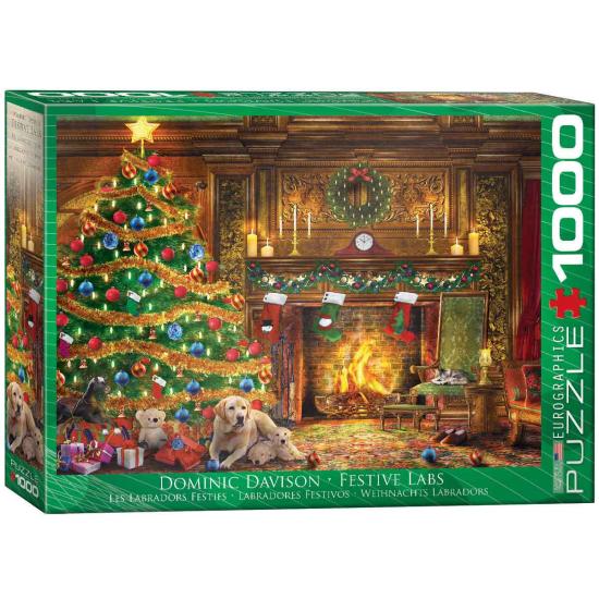 Puzzle de 1000 peças Eurographics Festive Labradors Puzzle de 1000 peças Eurographics Festive Labradors