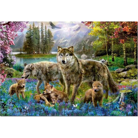 Puzzle Eurographics Lobos e Fantasy Lake 500 Peças