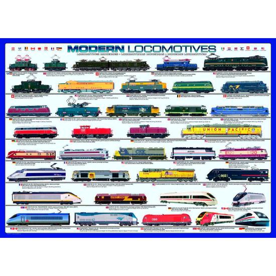 Locomotivas modernas Puzzle Eurographics 1000 peças