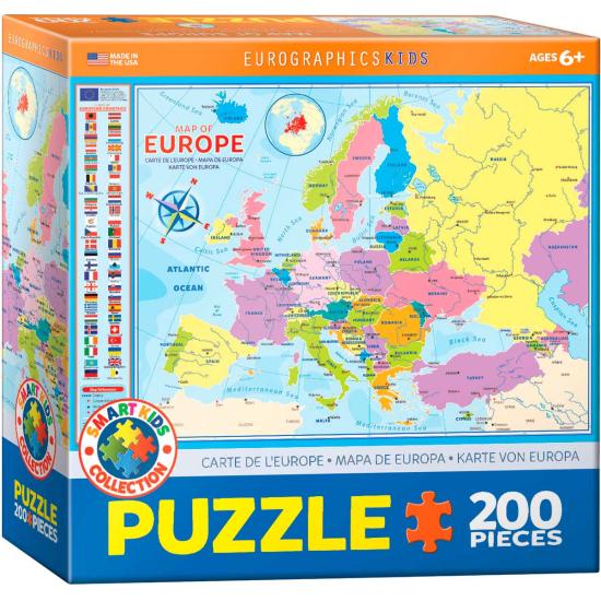 Mapa Puzzle Eurographics da Europa 200 Peças