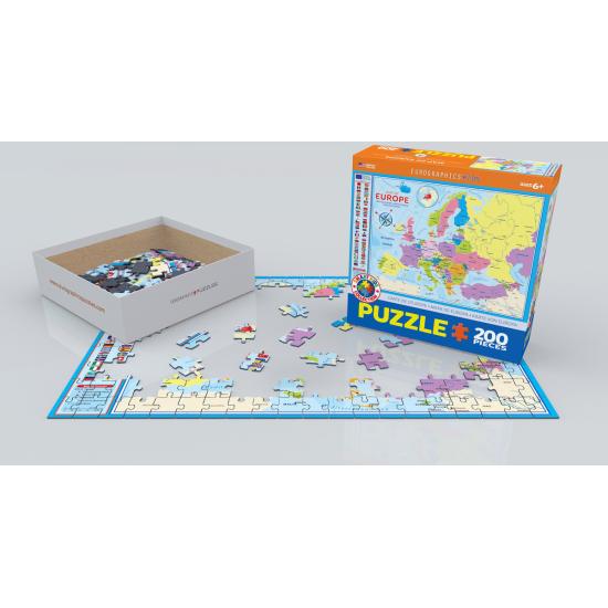 Mapa Puzzle Eurographics da Europa 200 Peças