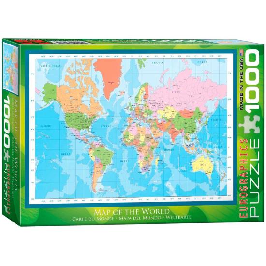 Puzzle de 1000 peças do mapa do mundo Eurographics