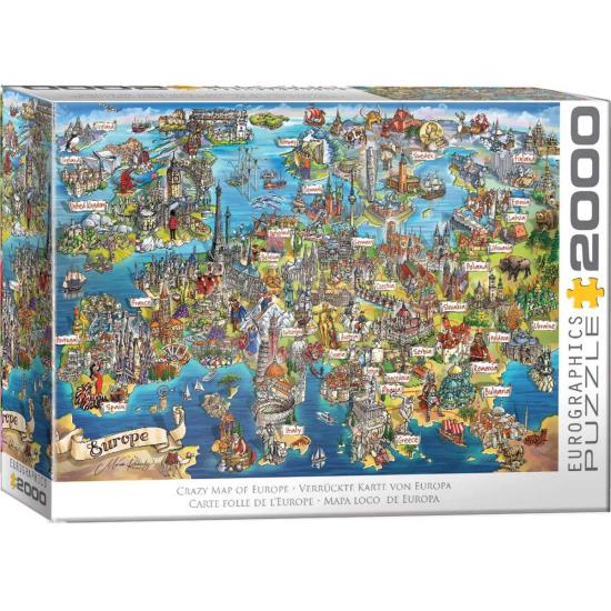 Puzzle Eurographics Mapa Maluco Da Europa 2000 Peças