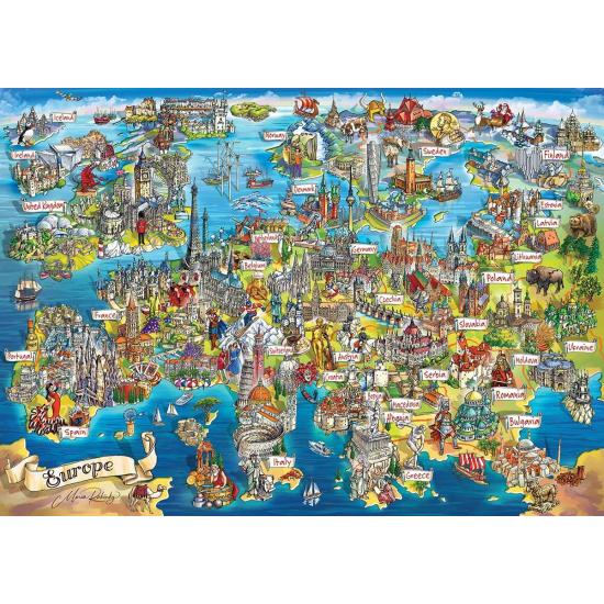 Puzzle Eurographics Mapa Maluco Da Europa 2000 Peças