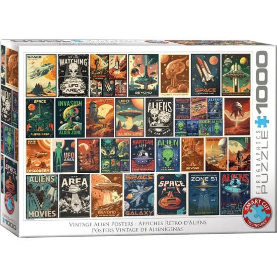 Puzzle Eurographics Pôsteres Antigos De Alienígenas 1000 Peças