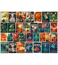 Puzzle Eurographics Pôsteres Antigos De Alienígenas 1000 Peças