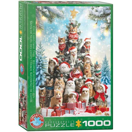 Puzzle Eurographics Árvore De Natal de Gatos 1000 Peças