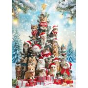 Puzzle Eurographics Árvore De Natal de Gatos 1000 Peças